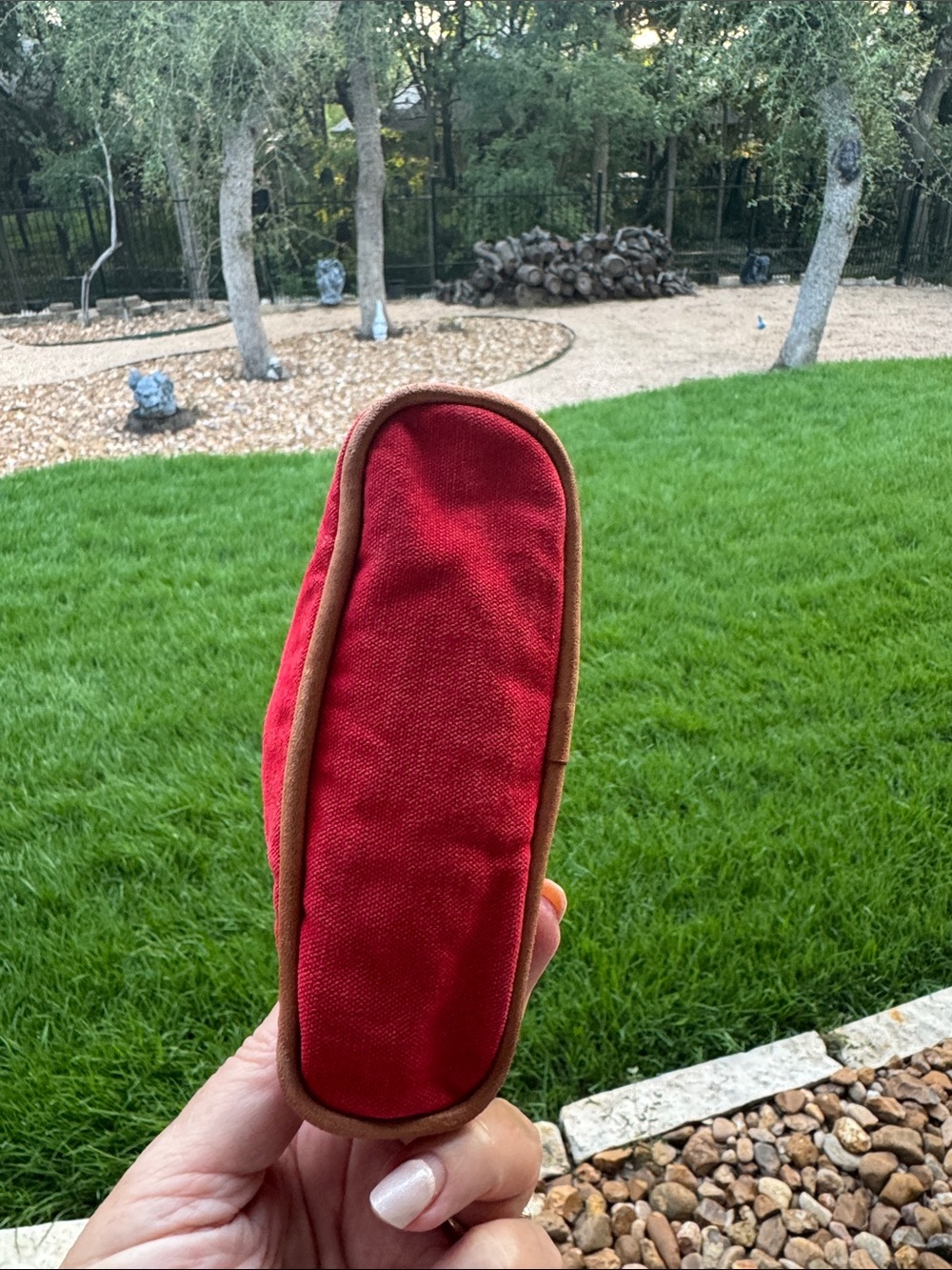 Hermes Bolide Red Canvas Pouch - Picture 3 of 13